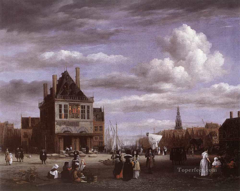 アムステルダムのダム広場 ジェイコブ・アイサクゾーン・ファン・ロイスダール油絵